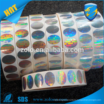 Impresión de seguridad antirrobo personalizado sello de seguridad de holograma, seguro sello de seguridad de holograma